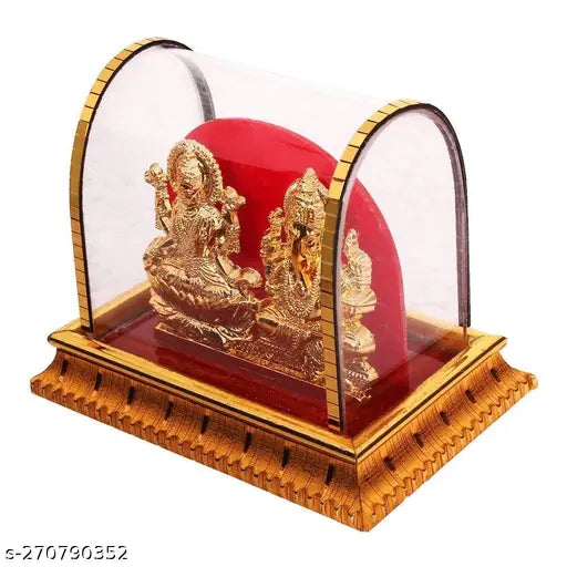 Pankhuri Enterprises Acrylic Ganesh Laxmi | Lakshmi Ganesh | Laxmi Ganesh | Ganpati | Vinayak Idol, Murti,Showpiece,Statue for Pooja Room Home Décor, Office Décor Decorative Showpiece,Mandir ,Temple ,Car Dashboard and Gifting ,Diwali
