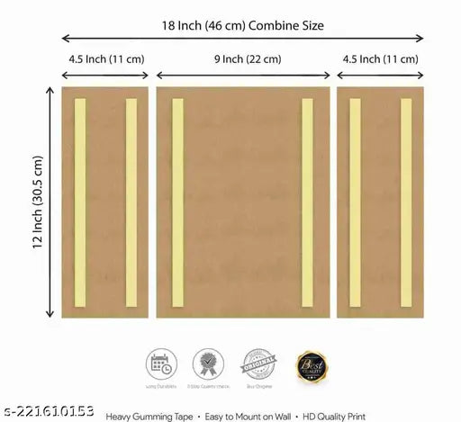 Dance Culture Wall Painting Digital Reprint 12 inch x 18 inch Painting  (With Frame, Pack of 3)