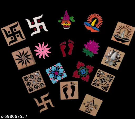 8 pices Rangoli 6/6 Size Modern Rangoli Diwali Festival Good Quality and Modern Rangoli