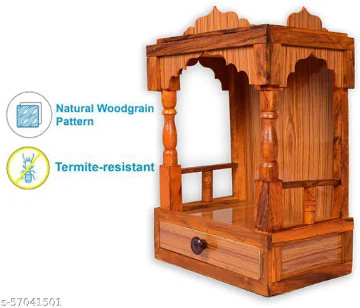 Remino beautiful wooden Plywood Mandir for Pooja Home Decoration Wall Hanging Beautiful Engineered Wood Home Temple
