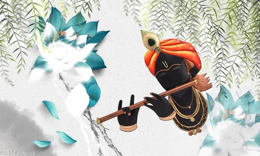 Ashtawalldecor Krishna Poster For Livingroom Bedroom Home office Wall Decor (Size 24x36 Inch)