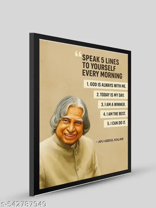 APJ Abdul Kalam Motivational Wall Frame Poster | 10x13 inch | Inspiration Quote Sticker Painting for Home Office Bedroom Decoration