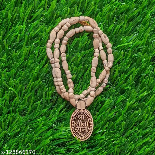 Tulsi Kanthi Mala  21 inch/with Ram Naam Locket, For Men & Women, Orginal Tulsi Beads and Locket, From Vrindavan