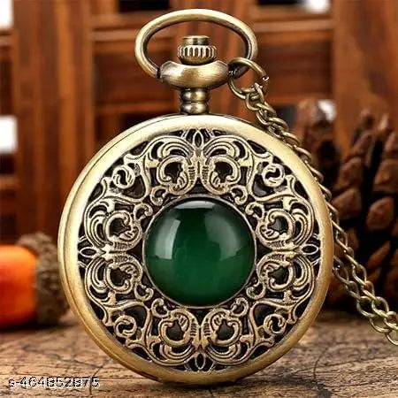 Dr. Strange Green stone vintage style premium quality pocket watch keychain (Pack of 1)