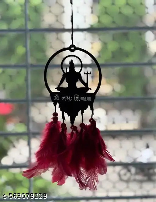 DK Zone® LORD SHIVA RED Car Hanger for Rearview Mirror | Elegant Black Acrylic Design | Spiritual Hanging for Car, Home & Office (Pack of 1)