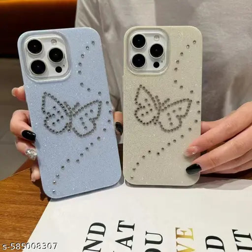 Butterfly Sparkel Design Slim Fit TPU Case - Pink