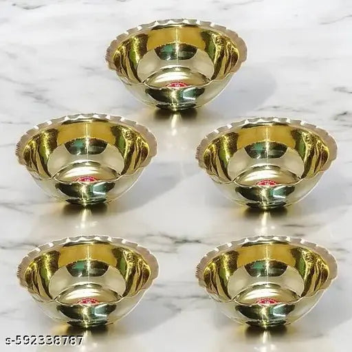 Premium Brass Bowl Set | Pure Brass Katori - 5 Pcs. Set