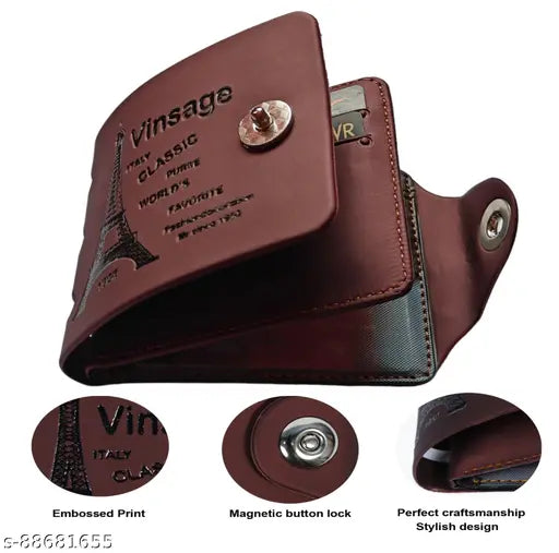Vinsage Stylish Mens Brown Two Fold Wallet