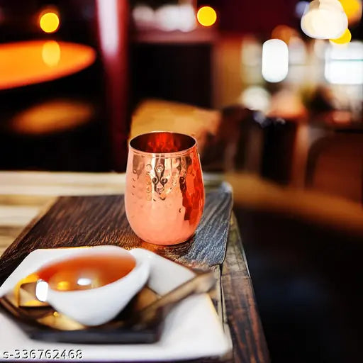 Giftonia Hammered Pure Copper Glass Tumbler Mug Cup, Serveware & Drinkware, Durable Copper Glass to Enhance Your Hydration Experience Capacity 300 ML Each Pack of 2