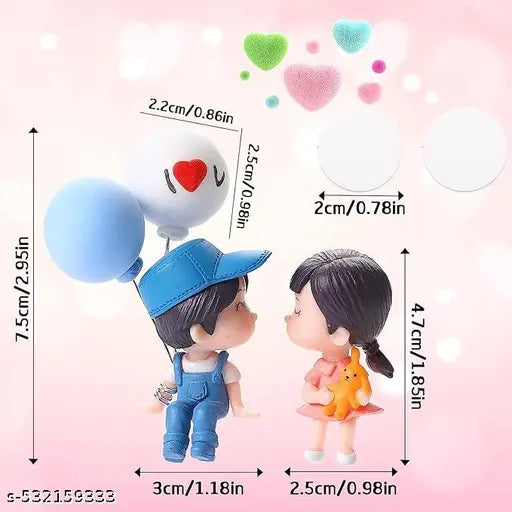 Car Dashboard Couple Toy - Cute Figurine Decor, Romantic Accessories, Bobblehead Love Decoration