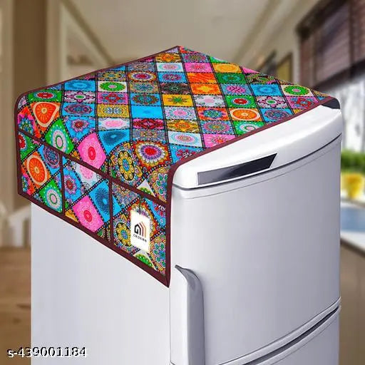 Crosmo 1 Pc Microwave/Oven Top Cover + 1 Pc Fridge/Refrigerator Top Cover + 4 Fridge Mate