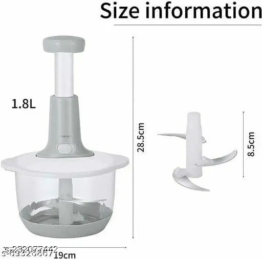 Plastic Food Chopper, Steel Large Manual Hand-Press Vegetable Chopper Mixer Cutter to Cut Onion, Salad, Tomato, Potato