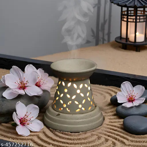 Kraftlik Handicrafts Electric Aroma Diffuser/Burner & Damru Shape Electric Ceramic Aroma Oil Diffuser | Electric Diffuser Burner with Oil for Room/Office/Home Decor(ARM-DMR) (pack of 1)