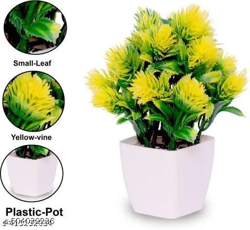 Set of 8 Artificial Plant For Home Decor or Office Décor Also Plant Suitable For Table , Flower & Plant Specially Decor For Bed Room Decorationet Bonsai Wild Artificial Plant with Pot