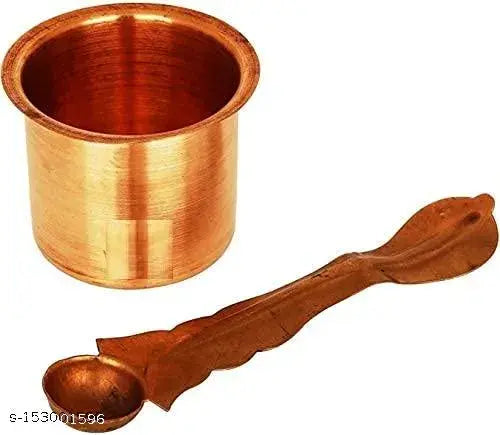 Kalash for puja Copper Panch Patra Copper Tambe ka lota for puja lota for puja Copper lota for puja Copper panchapatra for puja (Big Size, 12 cm, Brown), bronze