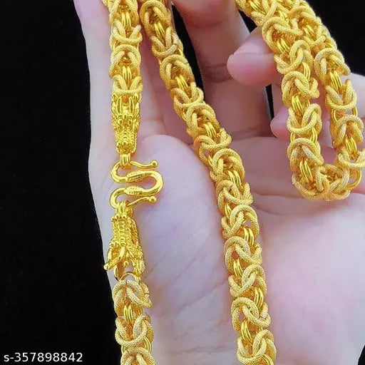 Pitaamaa Ethnic Traditional One Gram Gold Glorious Long Chain  Short Daily Wear (19.5  INCH)Water And Sweat Proof Jawellery With Free Littal Gift MNOV-0216