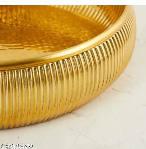 metal urli bowl Decorative Urli Bowl Handicrafts Flower Decorative Urli Bowl for Home Handcrafted Bowl for Floating Flowers and Tea Light Candles Home,Office and Table Decor| Diwali Decoration Items, Metal, Gold