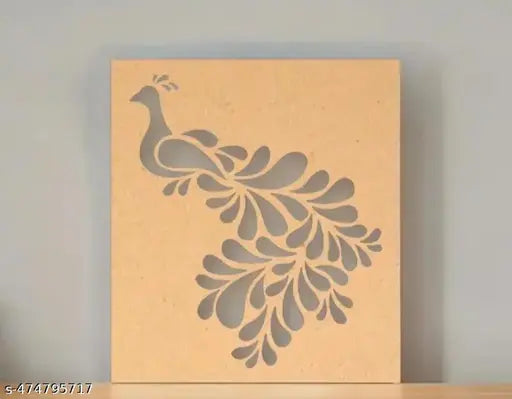 Rangoli Stencil - Peacock Design for art and craft 8 Inch 2 piece