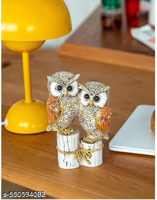 Set Of 2 Cute Resin Joint Owl Sculpture, Vintage Sculpture Tabletop Crafts Figurines Collectible Prop Owl Figurines Decor Sets, Table Desk Ornament, Owl Family Sculpture Owls Statue Gifts House, Tabletop Shelf Decor, Outdoor Garden Yard Statue Decoration