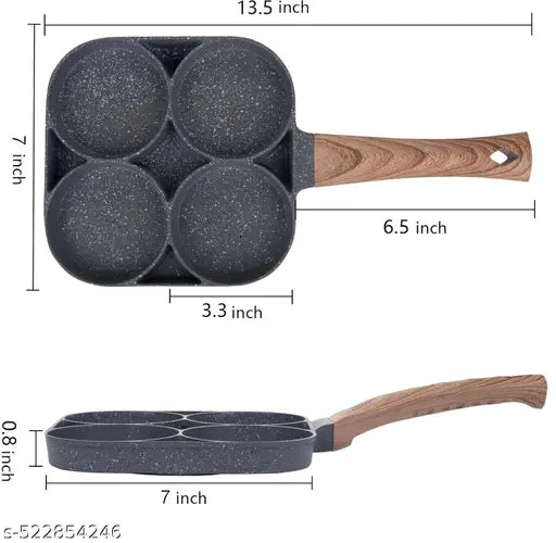 Egg Frying Pan Nonstick Pancake Pans 4-Cups cookware Pancake, Omelette Pan, Idli Non stic plat Harmless with Handle