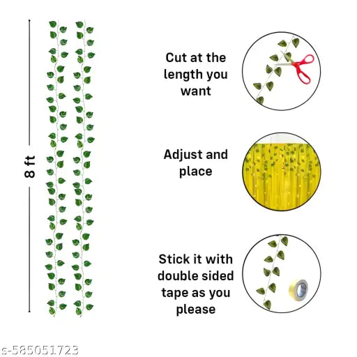 Yellow Backdrop for Decoration with Led Light, MoneyPlant Leaves, Haldi Decoration Items for Home, Backdrop for Pooja Decoration, Haldi Backdrop Decoration Set, Pongal, Sankranti, Lohri