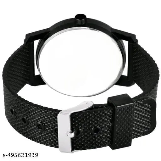 ISLAMIC AYATULKURSI Design Round Black Dial Latest Fashion Black Rubber Strap Stylish Wrist Watch for Men and Boys, Pack of 1