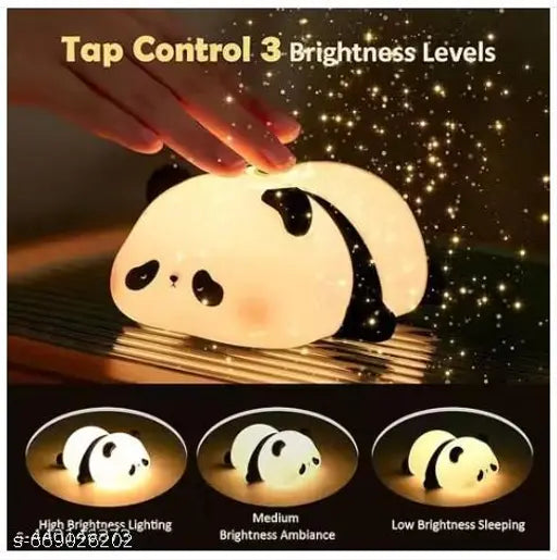 Cute Sleeping Panda, USB Rechargeable Soft Silicone Touch Sensor Bedside Pat (PACK OF 1,MULTICOLOR)