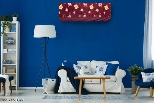 Ebring Dust & Waterproof 1.5 Ton Split AC Cover Set for Indoor and Outdoor Unit (Red Lily)