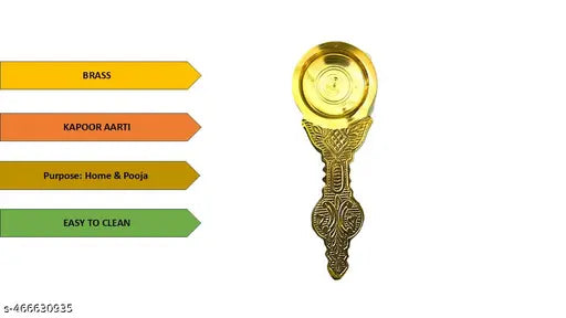 Pure Brass kapoor Aarti size no 3 pack of 1