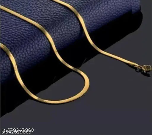 Snake Chain For Girls & Women Anti Tarnish Chain Gold-plated Plated Stainless Steel Necklace