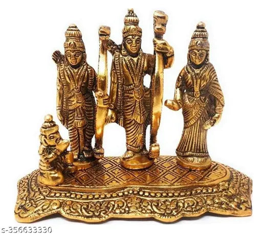A&S Ventures Metal Lord Ram Darbar Idol Metal Ram Sita Laxman Hanuman Murti (Idol) Puja Diwali Decoration Items for Home Temple, Diwali Puja