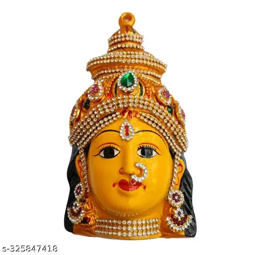 Stone Decorated Varalakshmi Face Idol for Pooja Big Size/ Varalakshmi Devi Amman Face idol for Varamahalakshmi Vratham