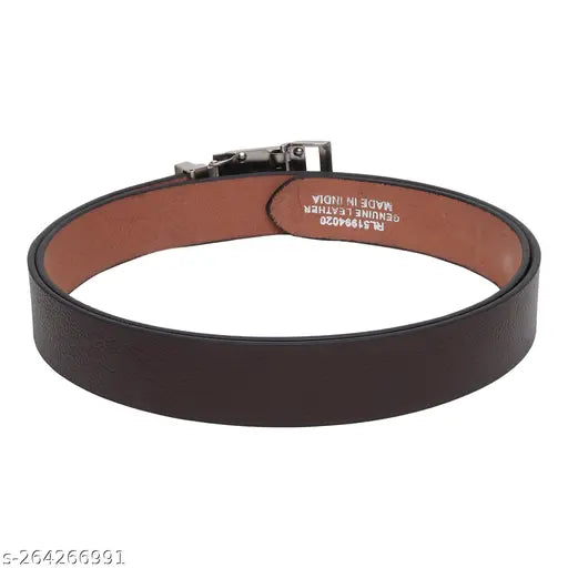 SUNSHOPPINGMen'S Formal Brown Genuine Leather Belt
