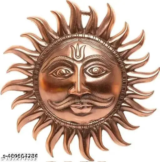 DVM Wall Hanging Lord Sun Idol Suraj surya Murti Statue Brass Decorative Showpiece for Wall Décor Room Décor Best for Housewarming Vasstu Good Luck Decorative Showpiece