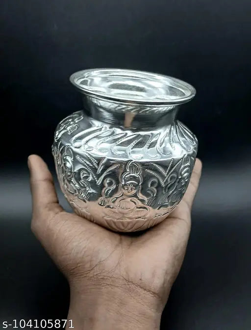 ASTA LAKSHMI CHAMBU MADE OF GERMAN SILVER PLATING  Puja Articles