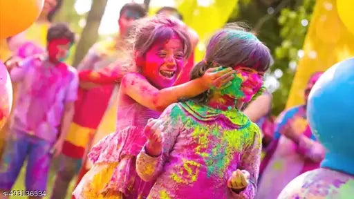 Pack of 5 Pcs.  Herbal Gulal Holi Festival for Kids Non-Toxic Perfumed Natural Fragrance Soft Silky