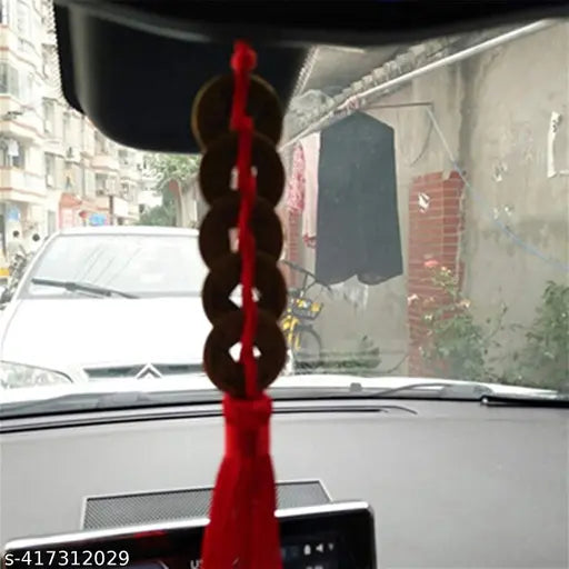 PAYSTORE Exclusive Feng Shui Coins with Red Chinese Knot String Vintage Lucky Coin Wealth Charm Home Car Decoration