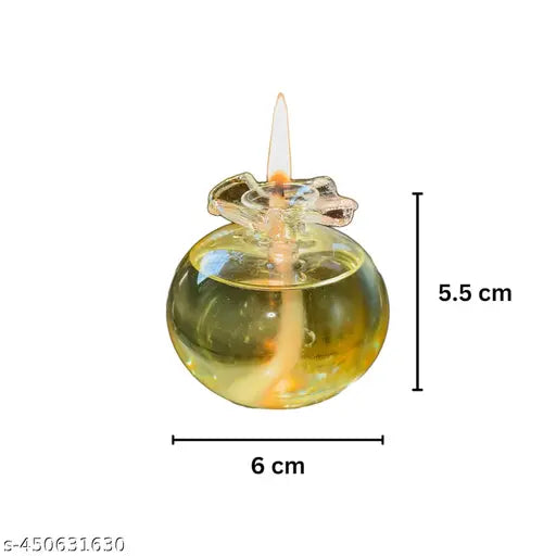 Ani Divine Borosilicate Glass Chambu Diya Enhance Your Space & Well-Being with Glass Diya for Diwali, Navratra