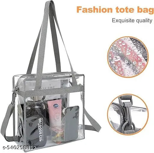 DIMONSIV pack of 1 transparent shopping bag travel bag stadium bag