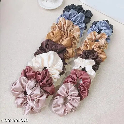 Best Quality 12 Pcs Hair Scarf Scrunchies ,Chiffon Elastic Floral Hair Bands Rubber Band,Hair Bow Ties Scarf Multicolor color Fabric thalamudi kattu/thalamudi bandham/Jada Bandlu/Muti pattaikal/hair baandukal/Kudalu byandgalu/Hair byandgalu Ideal for Wome