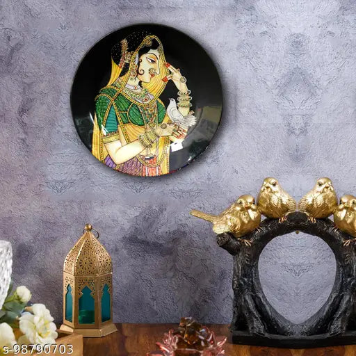 Decorative Ceramic Wall Plates with Stand and Hook