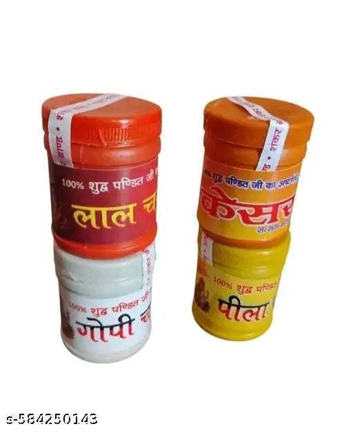 Chandan Tika Powder pack of four Puja article Pooja Samagri