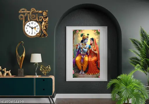 Premium Quality Designer Decorative Lord Radhey Analog Wall clock