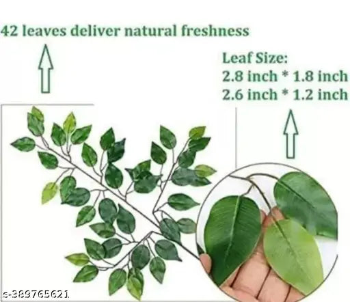NN Globe Artificial Ficus Spray Leaves, Fake Ficus Tree Branches, Artificial Greenery Plant for Home Office Indoor Porch Décor(Green)