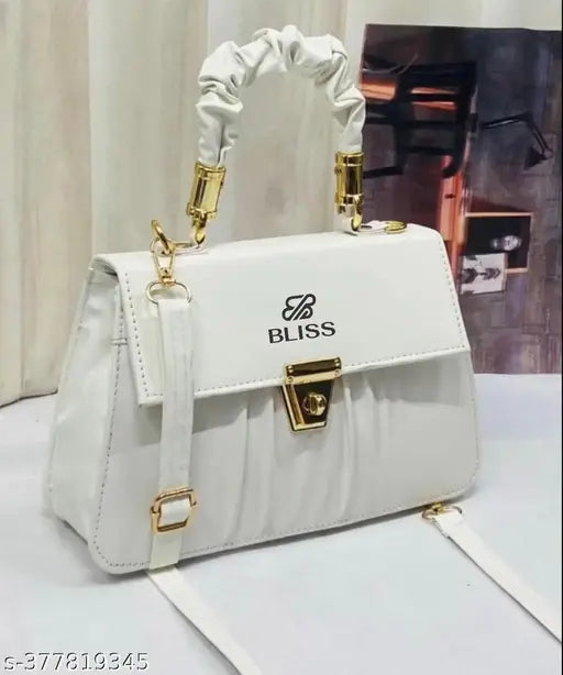 Graceful Stylish Slingbags  Luxury High Quality PU Leather Women Shoulder Bag (White)