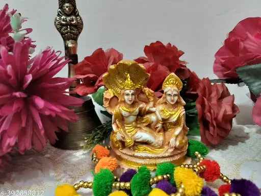 Shree Laxmi Narayan Ji  Murti | Vishnu Laxmi God Idol (marble+resin)| Murti for Home Temple| BHATT HANDICRAFTS