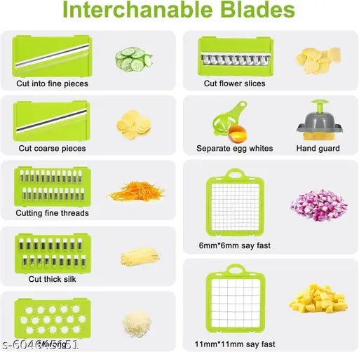 Vegetable Chopper-Pro Onion Chopper&Potato Peeler 14 in 1 Multifunctional Food Chopper, Kitchen Vegetable Slicer Dicer Cutter, Veggie Chopper with 8 Blades, Fruits Chopper (Chopper)
