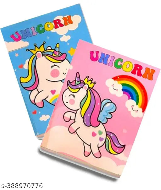 JUST NIDZ Unicorn Maha Combo of A6 DIARY WITH PENCIL,ERASER,SHARPNER,SCALE,STICKNOTES,BROOCH MORE (Pack of  17)