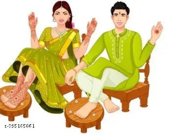 Mehandi Platter Wedding Decoration Platter Wedding Mehandi Tray Wood Jute  (1 Pieces, Green)