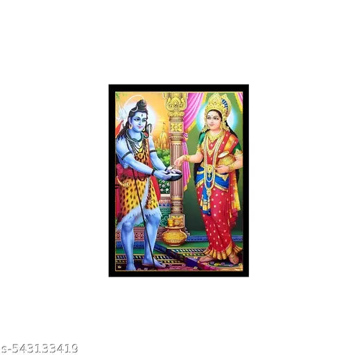 Annapurna Mata and Lord Shiva Wall Art Decor for Home & Kitchen